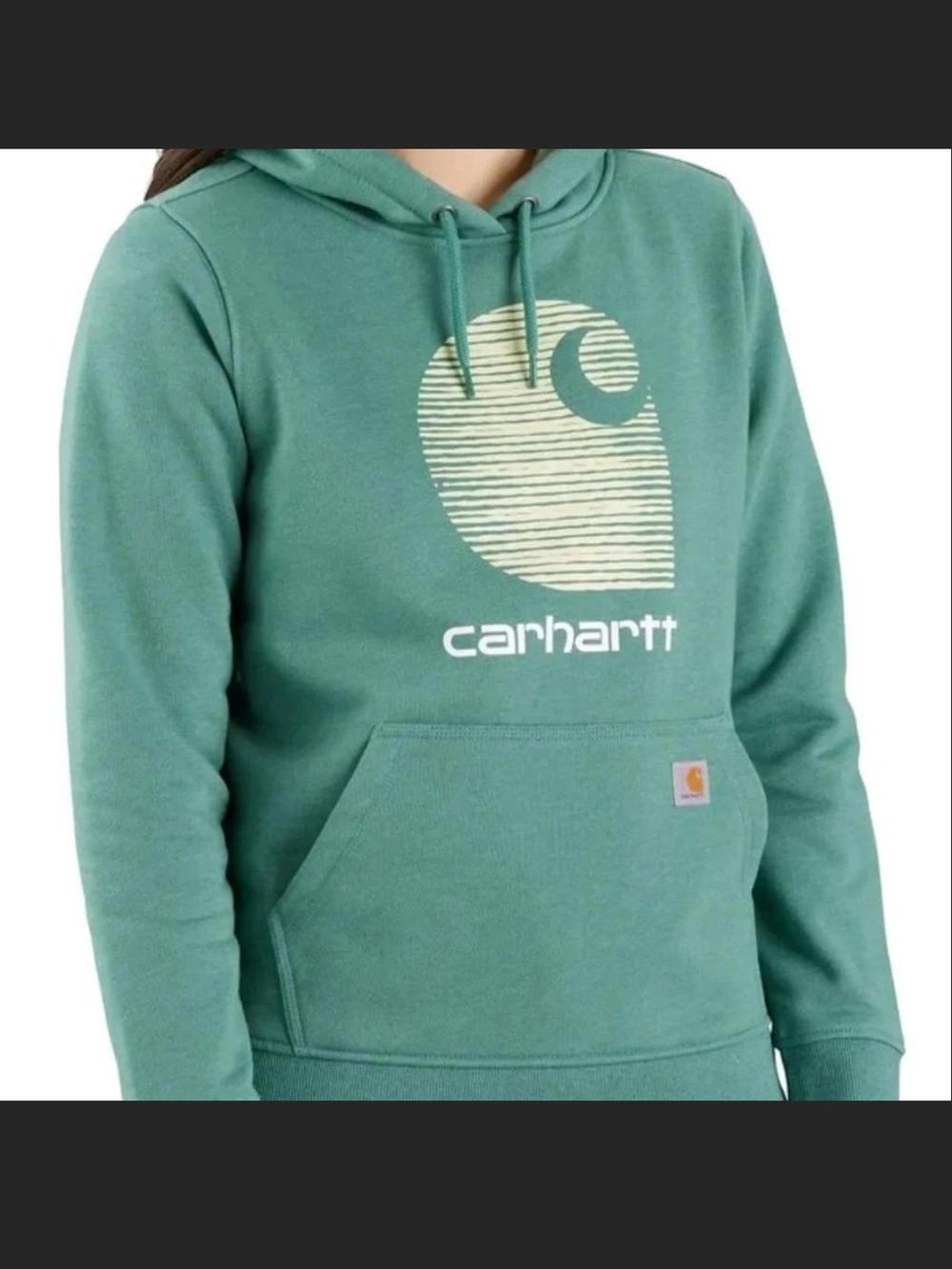 Carhartt Women's Teal Logo Pullover Hoodie